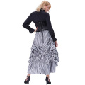 Belle Poque Estilo retro gótico negro y blanco del estilo de las rayas azules de la falda BP000354-1